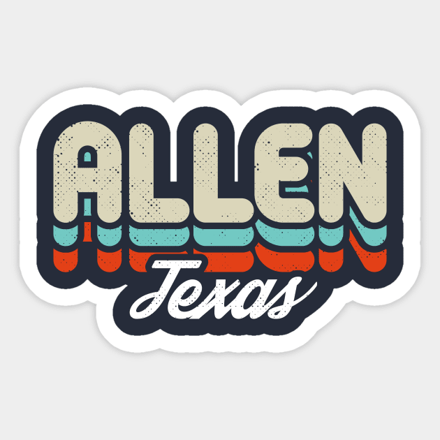 Retro Allen Texas Sticker by rojakdesigns